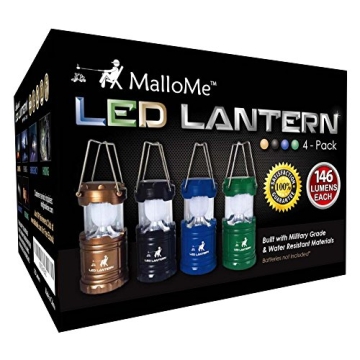 MalloMe Camping Lantern 4 Pack for Power Outages