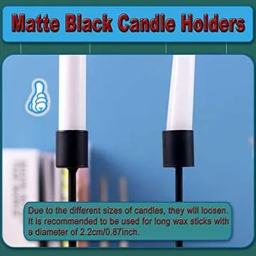 Elegant Black Candle Holders Set for Weddings and Home Decor