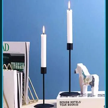 Elegant Black Candle Holders Set for Weddings and Home Decor