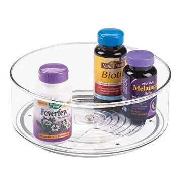 mDesign Acrylic Deep Spinning Lazy Susan for Organizing