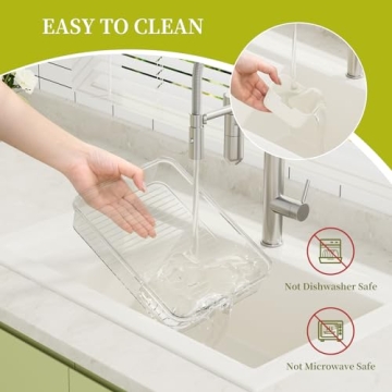 Snackle Box Container - Divided Serving Tray with Lid and Handle - Veggie Fruit Snack Tray - Snackle Box Charcuterie Container - Clear Organizer for Food, Snacks, Candy, Fruit for Travel Party Picnic