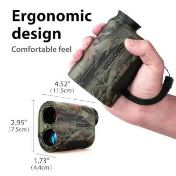 Gogogo Sport Vpro 6X Hunting Laser Rangefinder Bow Range Finder Camo Distance Measuring Outdoor Wild 1200Y with Green Display, Slope High-Precision Continuous Scan