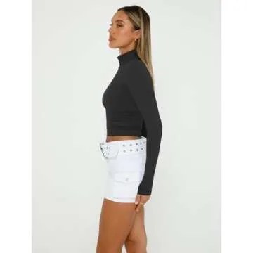 Stylish Trendy Queen Long Sleeve Turtleneck Crop Top