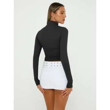 Stylish Trendy Queen Long Sleeve Turtleneck Crop Top