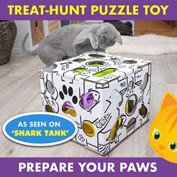 Cat Amazing Sliders – Puzzle Toy for Indoor Cats – Treat Box Interactive Maze – Enrichment Fee...