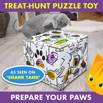 Cat Amazing Sliders – Puzzle Toy for Indoor Cats – Treat Box Interactive Maze – Enrichment Fee...