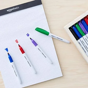 Amazon Basics Fine Point Permanent Markers, 12 Pack
