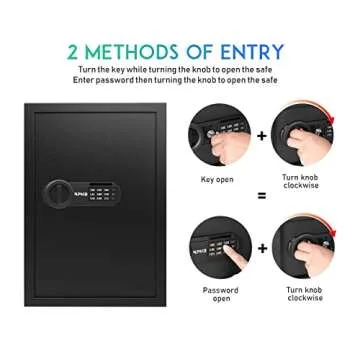 RPNB Deluxe Safe and Lock Box,Money Box,Digital Keypad Safe Box,Steel Alloy Drop Safe, Keypad Lock,Perfect for Home Office Hotel Business Jewelry Cash Use Storage,1.8 Cubic Feet