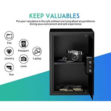 RPNB Deluxe Safe and Lock Box,Money Box,Digital Keypad Safe Box,Steel Alloy Drop Safe, Keypad Lock,Perfect for Home Office Hotel Business Jewelry Cash Use Storage,1.8 Cubic Feet