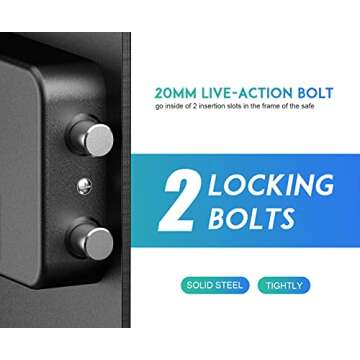 RPNB Deluxe Safe and Lock Box,Money Box,Digital Keypad Safe Box,Steel Alloy Drop Safe, Keypad Lock,Perfect for Home Office Hotel Business Jewelry Cash Use Storage,1.8 Cubic Feet