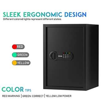 RPNB Deluxe Safe and Lock Box,Money Box,Digital Keypad Safe Box,Steel Alloy Drop Safe, Keypad Lock,Perfect for Home Office Hotel Business Jewelry Cash Use Storage,1.8 Cubic Feet