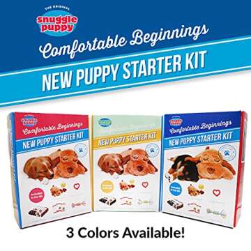 Original Snuggle Puppy Essentials Starter Kit. Heartbeat Dog Toy and Calming Aid with 3 Heat Packs, Puppy Teething Toy, Dog Chew Toy and Dog Blanket.