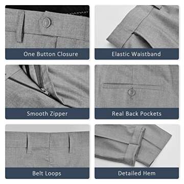 WEEN CHARM Men's Suits Slim Fit 2 Piece Black Tuxedo Two Button Wedding Groom Prom Party Blazer Pants Set