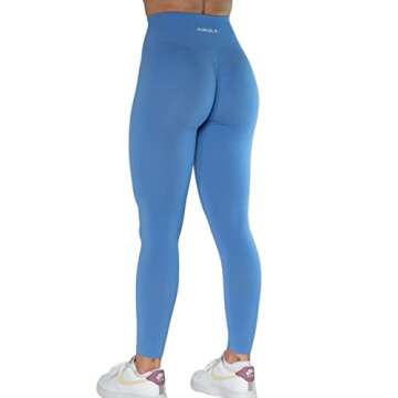 Seamless Scrunch Legging Women Yoga Pants 7/8 Tummy Control Workout Running for Fitness Sport Active Legging-25''（XS,Lavender Lustre