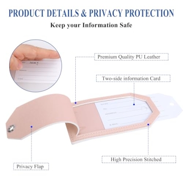 Stylish Leather Luggage Tags with Name Labels for Travel