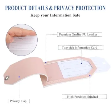 Stylish Leather Luggage Tags with Name Labels for Travel