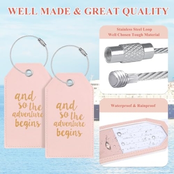 Stylish Leather Luggage Tags with Name Labels for Travel