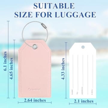 Stylish Leather Luggage Tags with Name Labels for Travel