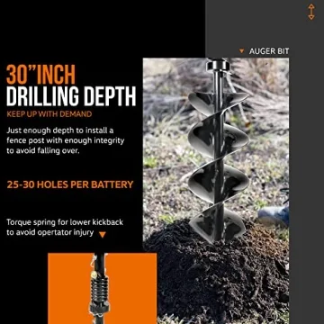 SuperHandy Earth Auger - Cordless Steel Bit for Efficient Digging