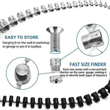 Xxzhiho Thread Checker Nut & Bolt SWTC-44 Bundle Thread Checker Nut and Bolt Checker 44 MaleFemale Thread Identifier Gauges - 23 Inch & 21 Metric Sizes (White&Black, 23 Inch & 21 Metric)