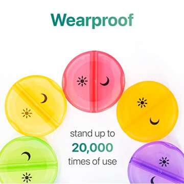 Sukuos Large Weekly Pill Organizer 2 Times a Day, Daily Pill Box 7 Day Easy to Open with Double Protection, AM PM Pill Case for Medicine/Vitamin/Fish Oil/Supplements (Clear)