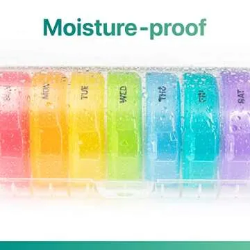 Sukuos Large Weekly Pill Organizer 2 Times a Day, Daily Pill Box 7 Day Easy to Open with Double Protection, AM PM Pill Case for Medicine/Vitamin/Fish Oil/Supplements (Clear)