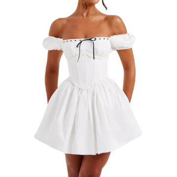 Stylish Short Graduation Dress for Women Y2k Summer Spaghetti Strap Corset Dress Backless Flowy Mini...