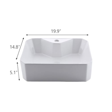 Elegant White Ceramic Bathroom Sink with Black Faucet