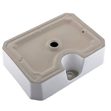 Elegant White Ceramic Bathroom Sink with Black Faucet