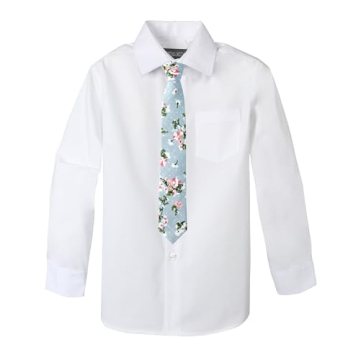 Spring Notion Boys' Cotton Floral Zipper Tie in Light Blue