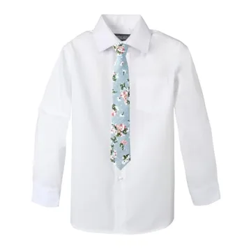 Spring Notion Boys' Cotton Floral Zipper Tie in Light Blue