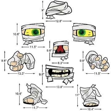 Halloween Trunk or Treat Car Decorations Kit Mummy Halloween Decor for Outdoor Archway Garage Door 9...