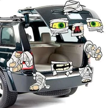 Halloween Trunk or Treat Car Decorations Kit Mummy Halloween Decor for Outdoor Archway Garage Door 9Pcs