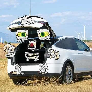 Halloween Trunk or Treat Car Decorations Kit Mummy Halloween Decor for Outdoor Archway Garage Door 9Pcs