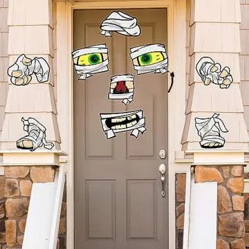 Halloween Trunk or Treat Car Decorations Kit Mummy Halloween Decor for Outdoor Archway Garage Door 9Pcs