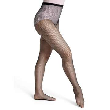 Capezio Women's Professional Fishnet Tight With Seams,Black,Small/Medium