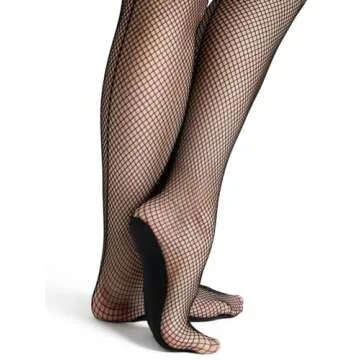 Capezio Women's Professional Fishnet Tight With Seams,Black,Small/Medium