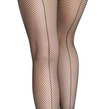 Capezio Women's Professional Fishnet Tight With Seams,Black,Small/Medium