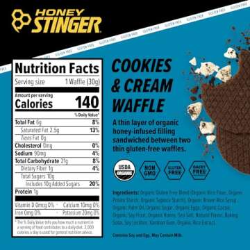 Honey Stinger Gluten Free Cookies & Cream Waffle