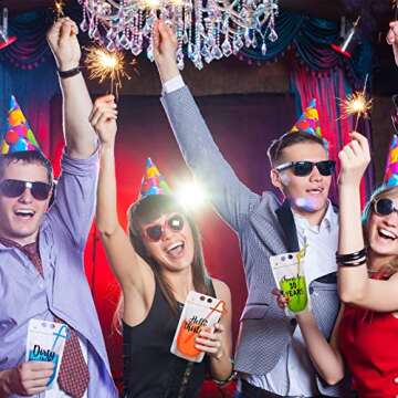 Spakon 25 Pcs Birthday Drink Pouch Cups with 25 Straws Stand up Plastic Drink Pouches Clear Zipper Bags Birthday Party Decor Juice for Adults Women Men Party Beverage Bag(Number 30th)