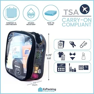 EzPacking Clear TSA Approved Travel Toiletry Bag for Adult Travelers