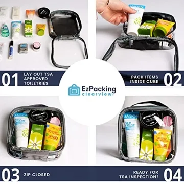 EzPacking Clear TSA Approved Travel Toiletry Bag for Adult Travelers