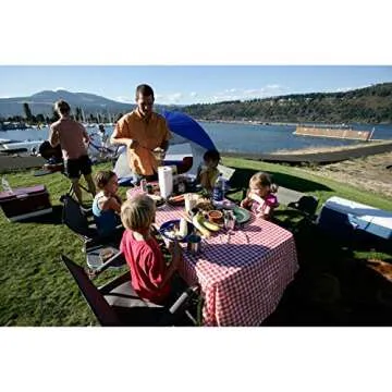 Vibrant Coleman Vinyl Tablecloth for Outdoor Use
