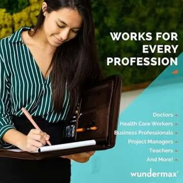 Wundermax Vegan PU Leather Portfolio with Zipper for All Careers