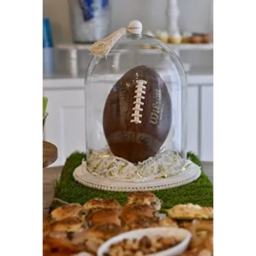 Mud Pie Large Beaded Base Decorative Cloche, White