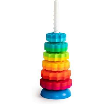 Fat Brain Toys SpinAgain Stacking Toy for Kids