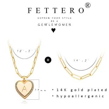 Gold Heart Necklace - Stylish Layered Initial Jewelry