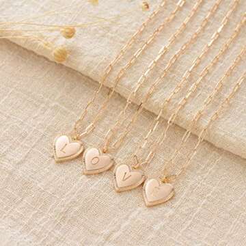 Gold Heart Necklace - Stylish Layered Initial Jewelry
