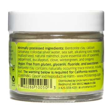 Uncle Harry's Mild Mint Remineralizing Toothpaste | Natural Whitening Toothpaste Freshens Breath & P...