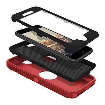 I-HONVA for iPhone SE 2022/2020 Case Built-in Screen Protector Shockproof Dust/Drop Proof 3 in 1 Ful...